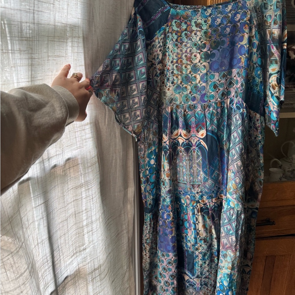 Johnny Was Multicolor Geometric Klodi Maxi Dress
